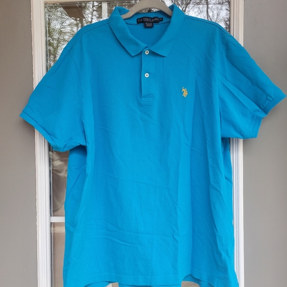 US Polo Assn Bright Blue Polo/Golf Shirt - Size XXL (Great Condition) - Picture 1 of 4